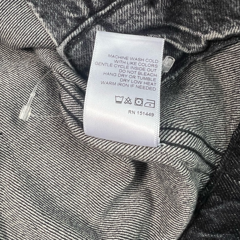 Adaptation Black Roxy Distressed Denim Jacket - Picture 12 of 16